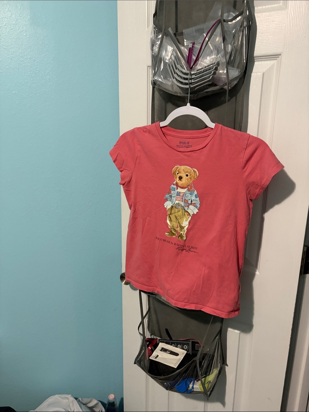 Polo by Ralph Lauren Girls' Coral Bear Graphic Tee